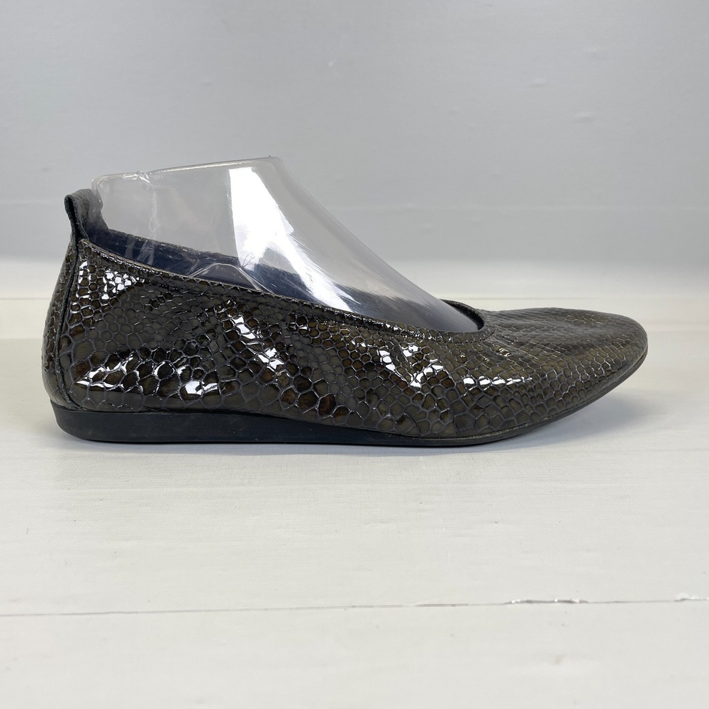 Arche Laius Ballet Flats Womens Size 39 US 8 Green Patent Leather Snake Shoes